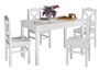 Wei�e Essgruppe mit K�chentisch und 4 St�hle Massivholz 90.70-51 A W-Set 20