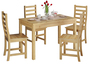Sch�ne Essgruppe mit Tisch und 4 St�hle Kiefer Massivholz natur 90.70-51 B-Set 21
