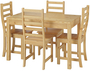 Sch�ne Essgruppe mit Tisch und 4 St�hle Kiefer Massivholz natur 90.70-51 A-Set 21