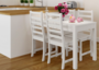 Esstisch mit 4 St�hle Kiefer Massivholz waschwei� 90.70-51 A W-Set 21