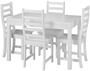 Esstisch mit 4 St�hle Kiefer Massivholz waschwei� 90.70-51 A W-Set 21