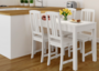 Sch�ne Essgruppe mit Tisch und 4 St�hlen in kiefer Massivholz waschwei� 90.70-51 A W-Set 22