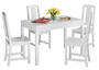 Sch�ne Essgruppe mit Tisch und 4 St�hlen in kiefer Massivholz waschwei� 90.70-51 A W-Set 22