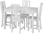 Sch�ne Essgruppe mit Tisch und 4 St�hlen in kiefer Massivholz waschwei� 90.70-51 A W-Set 22