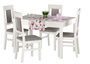 Wei�er Esstisch 75 x 120 mit vier Polsterst�hlen in wei�-grau Massivholz Kiefer 90.70-51AW-Set25