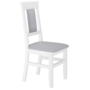 Wei�er Esstisch 75 x 120 mit vier Polsterst�hlen in wei�-grau Massivholz Kiefer 90.70-51AW-Set25