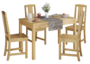Vollholz-Essgruppe mit Tisch und 4 St�hle Kiefer Massivholz natur 90.70-51 B-Set 22