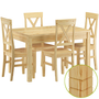 Essgruppe Kiefer Massiv Tisch und 4 St�hle K�chentisch Holzst�hle 90.70-51 B-Set 23