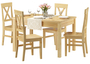 Essgruppe Kiefer Massiv Tisch und 4 St�hle K�chentisch Holzst�hle 90.70-51 B-Set 23