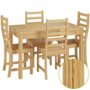 Essgruppe f�r Vier mit Tisch und modernen St�hlen Kiefer Massivholz 90.70-51 C-Set 21