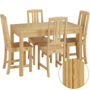 Stilvolle Essgruppe mit Tisch und 4 St�hle in Kiefer Massivholz natur 90.70-51 C-Set 22