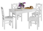Landhaus-Essgruppe mit Tisch und 4 St�hle Kiefer Massivholz waschwei� 90.70-51 C W-Set 20