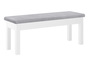 Sitzbank K�chenbank Kiefer wei� massiv Holzbank Polsterbank 120x40, grau 90.71-39WP21