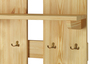 Breite Wand-Garderobe Kiefer massiv als Flurgarderobe oder Kleiderhaken mit Hutablage 90.80-10