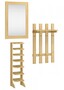 Garderobenset Schuhregal Wandspiegel H�ngegarderobe Flurm�bel Massivholz Kiefer 90.80-11-Set