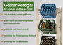 Getr�nkekistenregal aus Edelstahl und Massivholz Boxenregal 90.81-01