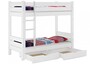 Etagenbett f�r Erwachsene Kiefer wei� 100x200 teilbar 2 Rollroste Bettk�sten 60.16-10WT100S2