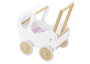 Wei�er Holzpuppenwagen Retro-Puppenwagen als Lauflernhilfe 95-001