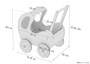 Wei�er Holzpuppenwagen Retro-Puppenwagen als Lauflernhilfe 95-001
