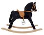 Gro�es klassisches Schaukelpferd Holzpferd Pl�schpferd - schwarz 96-113 