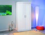 Kleiderschrank Hakon 2-t�rig Massivholz Kiefer Weiss Dielenschrank Schrank  99.20900113