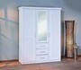 Kleiderschrank Geraldo mit Spiegel 3-trig Wscheschrank Massivholz Kiefer Wei 99.20900930