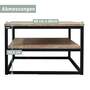 Couchtisch Eiche masiv mit zwei Platten, Holz und Metall H4H112