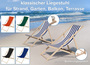 Buche-Liegestuhl, Gartenliege klappbar Strandstuhl Stofffarbe w�hlbar V-10-110