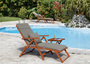 Deckchair, Balkonstuhl, klassische und robuste Balkonliege mit Tisch w�hlbarem Zubeh�r V-10-200T