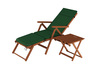 Deckchair, Balkonstuhl, klassische und robuste Balkonliege mit Tisch w�hlbarem Zubeh�r V-10-200T