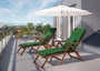 Deckchair, Balkonstuhl, klassische und robuste Balkonliege mit Tisch w�hlbarem Zubeh�r V-10-200T