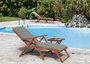 Deckchair, Balkonstuhl, klassische und robuste Balkonliege mit Tisch w�hlbarem Zubeh�r V-10-200T