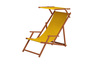 Holz-Liegestuhl mit viel Zubeh�r nach Wahl Stofffarbe gelb V-10-302