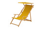 Holz-Liegestuhl mit viel Zubeh�r nach Wahl Stofffarbe gelb V-10-302N