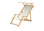 Holz-Liegestuhl Natur mit viel Zubeh�r nach Wahl Stofffarbe wei� V-10-303N