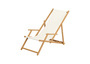 Holz-Liegestuhl Natur mit viel Zubeh�r nach Wahl Stofffarbe wei� V-10-303N