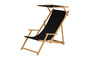 Holz-Liegestuhl, Strandliege mit Zubeh�r nach Wahl Stoff schwarz V-10-305N