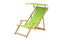 Holz-Liegestuhl natur mit viel Zubeh�r nach Wahl Stofffarbe pistazie V-10-306N