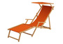 Holz-Liegestuhl Strandliege mit viel Zubeh�r nach Wahl, Stofffarbe terracotta V-10-309N