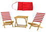 Klappstuhl Strandstuhl Anglerstuhl Gartenstuhl Stuhl zum Zusammenstecken rot-wei�em Bezug V-10-353
