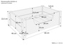 Gem�tliches Tierbett f�r Katzen und Hunde 60x40 Kiefer grau V-30.32-G-60x40