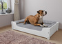 Hundebett f�r gro�e Hunde 100x60 Kiefer wei� Tierbett V-30.32-W-100x60
