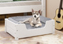 Gem�tliches Tierbett f�r Katzen und Hunde 60x40 Kiefer wei� V-30.32-W-60x40