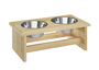 Futterstation f�r Hunde und Katzen mit zwei Edelstahlsch�sseln in drei Gr��en S, M, L V-30.33