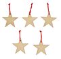 Christbaumschmuck Holzschmuck 5-er Set Engel, Stern, Hirsch, Schneeflocke, Glocke, Herz V-40.10-015