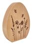 Echtholz Dekoei-Wiese  Ei mit Blumen Gravur Osterdeko Buche ge�lt V-40.11-Holzei-Wiese