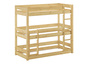 Dreier-Stockbett f�r drei erwachsene Personen 80x200 Kiefer massiv natur Zubeh�r w�hlbar V-60.03-08