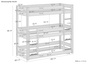 Wei�es Dreier-Etagenbett 3 Liegefl�chen Kiefer massiv wei� 80x200 Zubeh�r w�hlbar V-60.03-08W