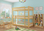 Dreier-Etagenbett f�r Erwachsene Stockbett f�r drei Personen 90x200 Kiefer Massivholz V-60.03-09