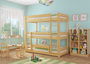 Dreier-Etagenbett f�r Erwachsene Stockbett f�r drei Personen 90x200 Kiefer Massivholz V-60.03-09